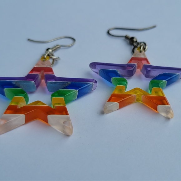 Rainbow star earings - Picture 3 of 3